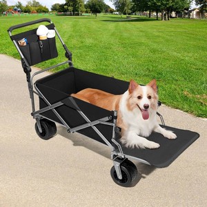 $180 MAXFUT Large Dog Stroller for Large Medium Dogs,Older Dog Wagon Cart with Tailgate,Foldable Pet Strollers (Black)