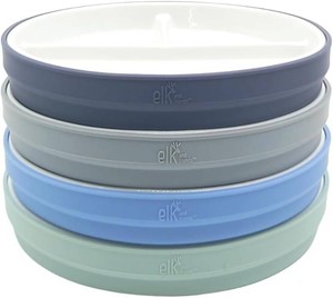 Elk and Friends KidsToddler 7.8 Porcelain Divided Plates  Sleeves  4pk