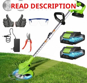 Cordless Weed Wacker Eater Brush Cutter Weed Trimmer with Blade Stringless