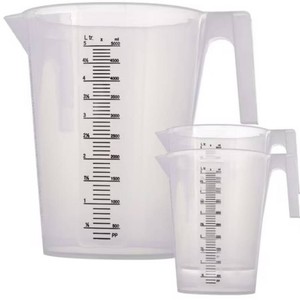 TCP Global 5 Liter (5000ml) Plastic Graduated Measuring and Mixing Pitcher (Pack of 3) - Holds 5 Quarts 1.25 Gallons- Pouring Cup, Measure & Mix Paint, Resin, Epoxy, Kitchen Cooking Baking Ingredients