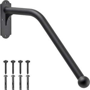SELEWARE Fully Welded Wall Mount Handrail Iron Handrail for Outdoor Steps