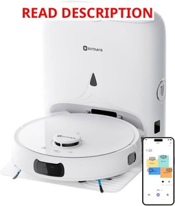 $150 V5 Robot Vacuum and Mop, Self-Emptying Robotic Vacuum Cleaner, 8500Pa Suction, Pet Hair Tangle Cutter, Laser Navigation, Cat Laser, Carpet Detection, Ideal for Hard Floor, Tile, and Carpet