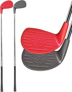 KOFULL Golf Clubs with Oversize Plastic Head, 2 Steel Shaft Club for Backyard Yard, Chipping Club for Outdoor Games for Adults and Family, Hit Plastic Foam Balls 36, RedGray
