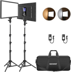 $170 NEEWER 13 LED Video Light Panel Kit with Tripod Stand, 2 Pack, NL-192AI