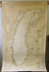 1988 NOAA Lake Michigan Nautical Chart No. 14901  LORAN-C Overprinted