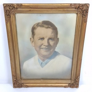 Vintage Framed Hand-Colored Portrait Photograph