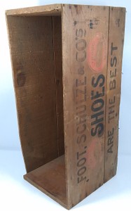 Vintage Foot-Schulze & Co. Shoes Wooden Advertising Crate