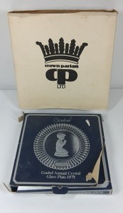 1979 Goebel Annual Crystal Glass Plate  Crown Parlan, West Germany
