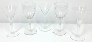 Vintage Etched Starburst Crystal Stemware