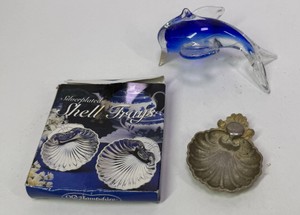 Shell Trays & Glass Dolphin Figurine