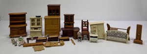 Vintage Dollhouse Miniature Furniture & Accessories