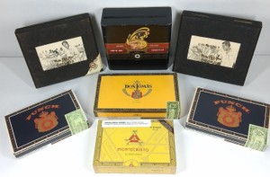 Vintage Cigar Boxes  Punch, Don Tomas, Montecristo & Perdomo