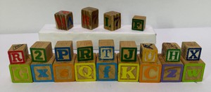 Vintage Wooden Alphabet & Number Blocks