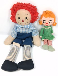 Vintage Raggedy Andy & Tagged Cloth Doll