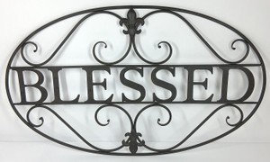 Decorative Metal Blessed Wall Sign