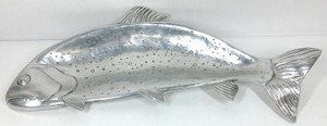 Silver-Tone Metal Fish Serving Platter
