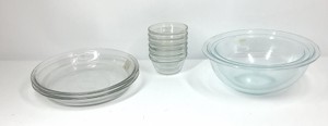 Vintage Clear Glass Bakeware & Mixing Bowls