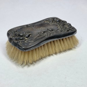 Vintage Ornate Silverplate Vanity Brush with Monogram