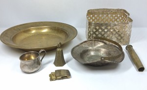 Assorted Vintage Mixed Metal Tableware & Decorative Pieces