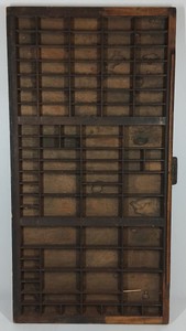 Antique Hamilton Mfg. Co. Wooden Printers Type Case Drawer