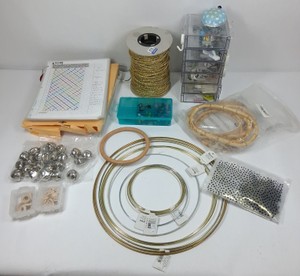 Assorted Jewelry Making & Craft Supplies  Beads, Bells, Rings, Cord & Findings