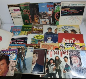 Assorted Vintage Vinyl Records  Oak Ridge Boys, Kenny Rogers, Annie, Popeye & More