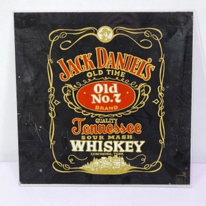 Vintage 1980s Jack Daniels Old No. 7 Reverse-Printed Glass Sign