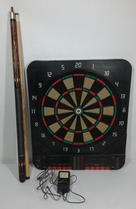 Electronic Dartboard with Pool Cue