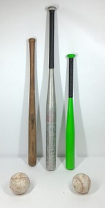Assorted Baseball & Tee-Ball Bats with Baseballs  Easton & Inferno