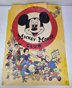 Vintage Hallmark Mickey Mouse Club Disney Character Poster