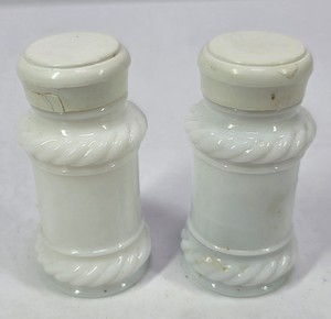 Vintage White Milk Glass Salt & Pepper Shakers