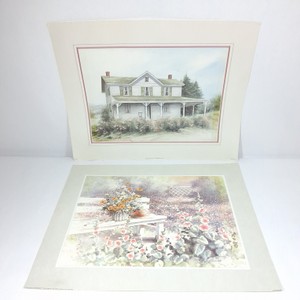 Vintage 19881989 Decorative Art Prints  Farmhouse & Floral Garden Scenes