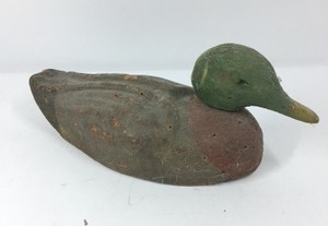 Vintage Papier-Mch  Pressed Fiber Mallard Duck Decoy