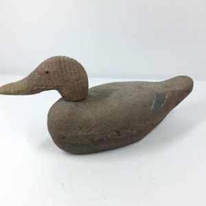 Vintage Hand-Carved Canvas-Covered Duck Hunting Decoy