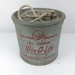 Vintage Frabill Full Floating Min-O-Life Galvanized Minnow Bucket