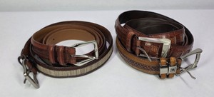 Assorted Mens Leather Belts  Allen Edmonds, Brighton, Stacy Adams & More