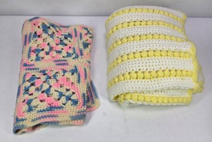 True Vintage Hand-Crocheted Baby Blankets  Afghans