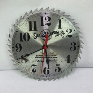 Vintage Sears Roebuck & Co. Craftsman Shop Tools Saw Blade Wall Clock