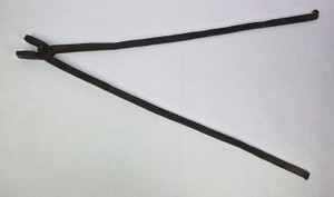 Antique Long-Handled Farrier  Blacksmith Tongs with Serrated Jaws