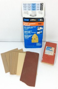 Norton Sanding Sheets & Sanding Block  180 Grit and Assorted Abrasives