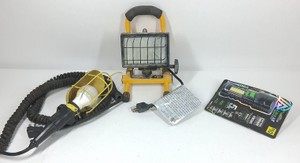 Assorted Portable Work Lights  Halogen Floodlight & Trouble Light