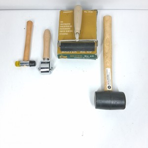 Speedball No. 49 4-Inch Brayer with Rubber Mallet & Small Hammers