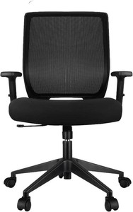 $140 Ergonomic Office Chair Home Mesh Desk Chair with Adjustable Arms - Mid Back Computer Chairs for Adults - Swivel Task Chair Comfortable for Home Office (Black)