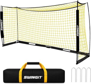 $130 12X6 FT Soccer Goal for Backyard Portable Net Collapsible Metal Base, Quick Set Up Soccer Net for Indoor Outdoor Practice Training with Carry Bag