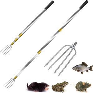 Pawfly Fishing Spear, Stainless Steel Frog Gig Gaff with Long Pole