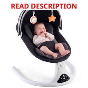Electric Baby Swing for Infants to Toddler Portable Infant Swing with Remote Control, Rocker with 5 Speeds, 3-Point Harness for Baby Boy Girl (Black)