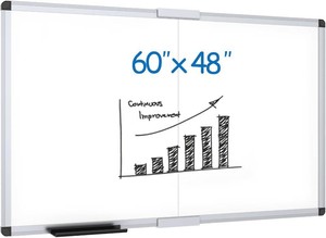 $119 VIZ-PRO Large Magnetic Dry Erase Whiteboard, 60 x 48 Inches, Foldable