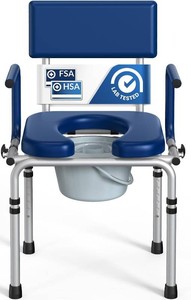 $170 M73 Drop Arm Bedside Commodes for Seniors, Potty Chair for Adults
