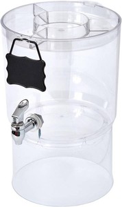 2 Gallon Beverage Dispenser With Party Top Compartments, Stackable Drink Container With Chrome Spigot For Gathering(Single)
