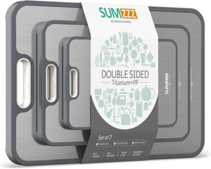 Titanium Cutting Board, Double Sided Food Grade Pure TitaniumPP, Cutting Board for Kitchen, Easy to Clean Large Size 1812.515.510.5128.5
